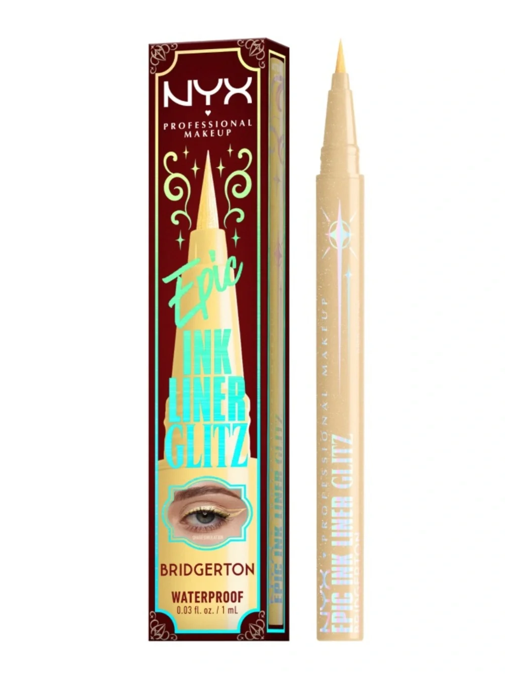 NYX BRIDGERTON ROYAL EPIC INK LINER GLITZ in Glitzed in Gold 1ml BRAND NEW